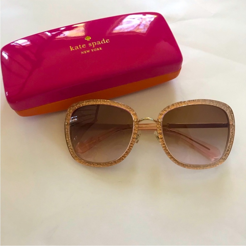 Kate Spade Gold and Brown Sunglasses - Picture 2 of 8
